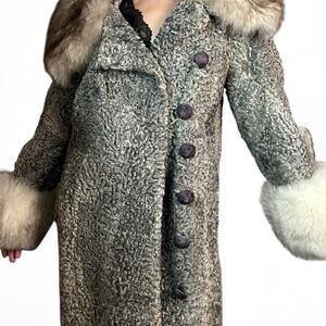 vintage penny lane sherling afghan coat silver persian lamb